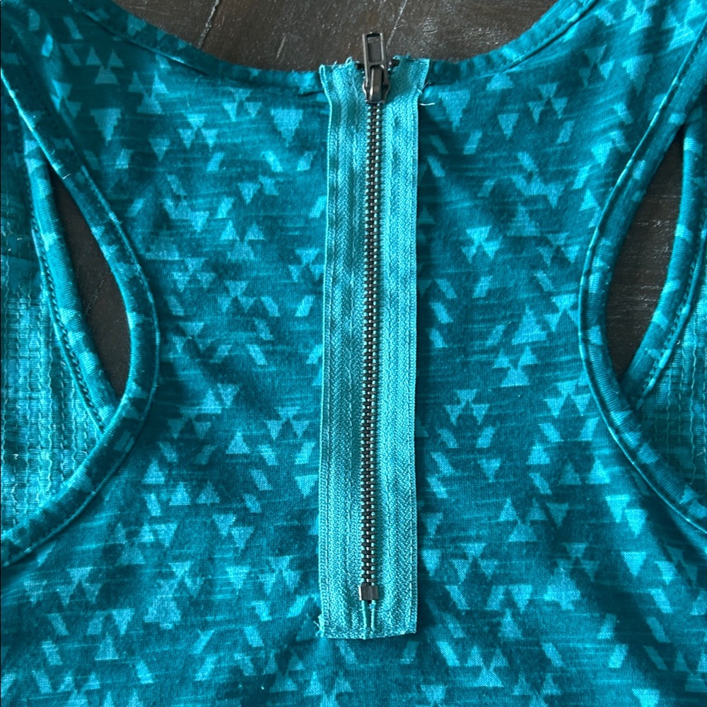 No Boundaries Teal Mosaic Racerback Tank - Picture 4 of 5